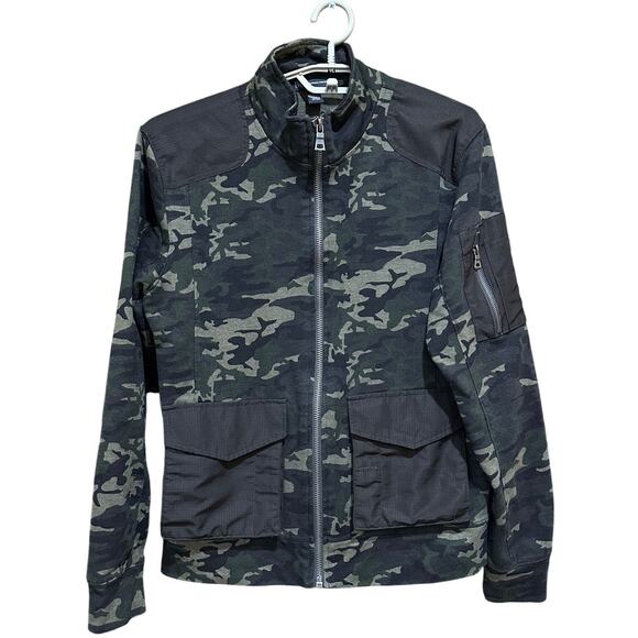 INC International Concepts Womens Utility Jacket Size L Green Camouflage Cotton - Picture 1 of 7